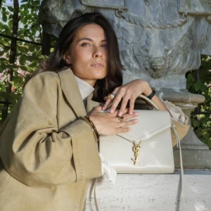 Saint Laurent Cassandra tas creme